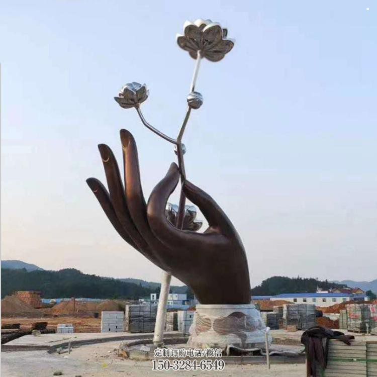 手拈花雕塑精选,室外软装,不锈钢手拈花雕塑厂家 手拈花雕塑精选,室外软装,不锈钢手拈花雕塑厂家